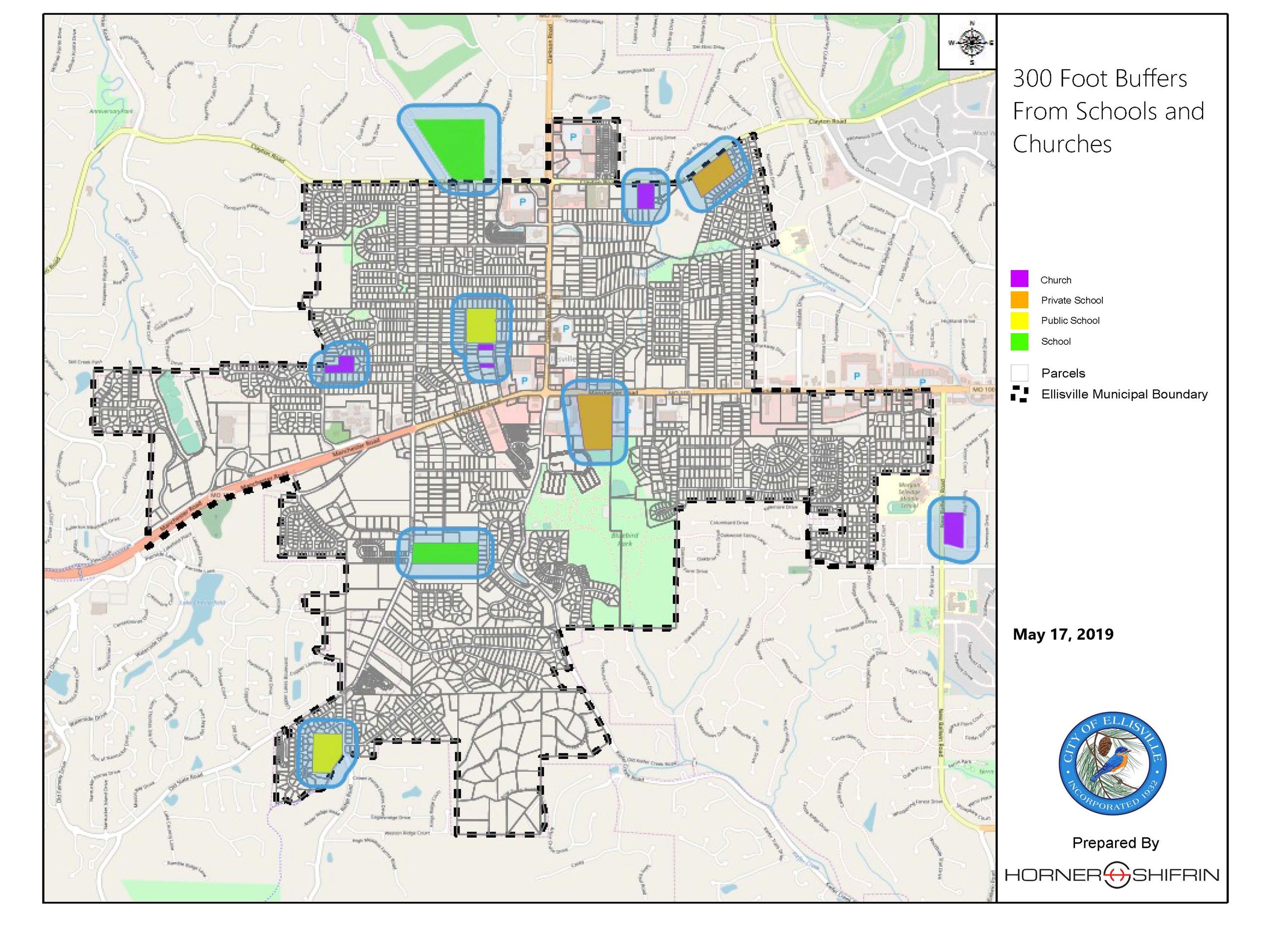 300 Foot Buffers From Schools and Churches