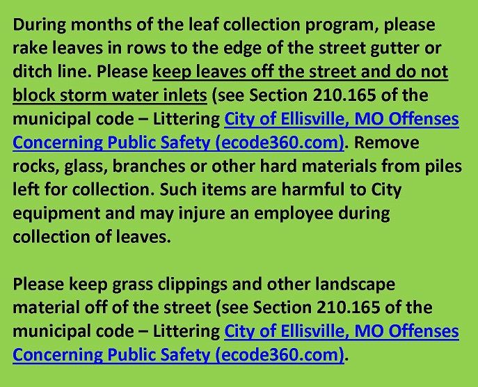 Leaf Collection Notes