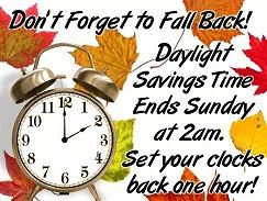 Daylight Saving Time Fall Back 2